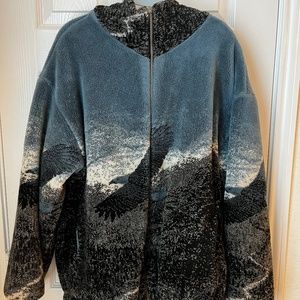 Women's Denali Fleece Eagle Print Hooded Jacket - Size XL